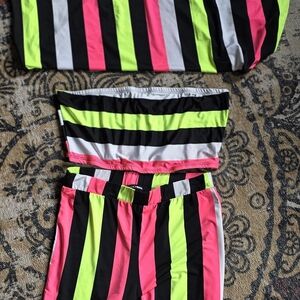 Fashion Nova Neon Striped Kids Shorts